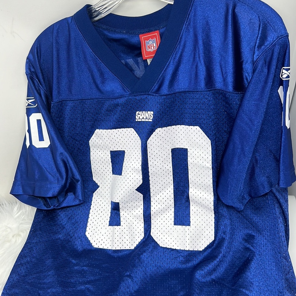 Reebok NFL NY GIANTS #80 Shockey Jersey Kid’s Size XL Ages 18-20 X-Large